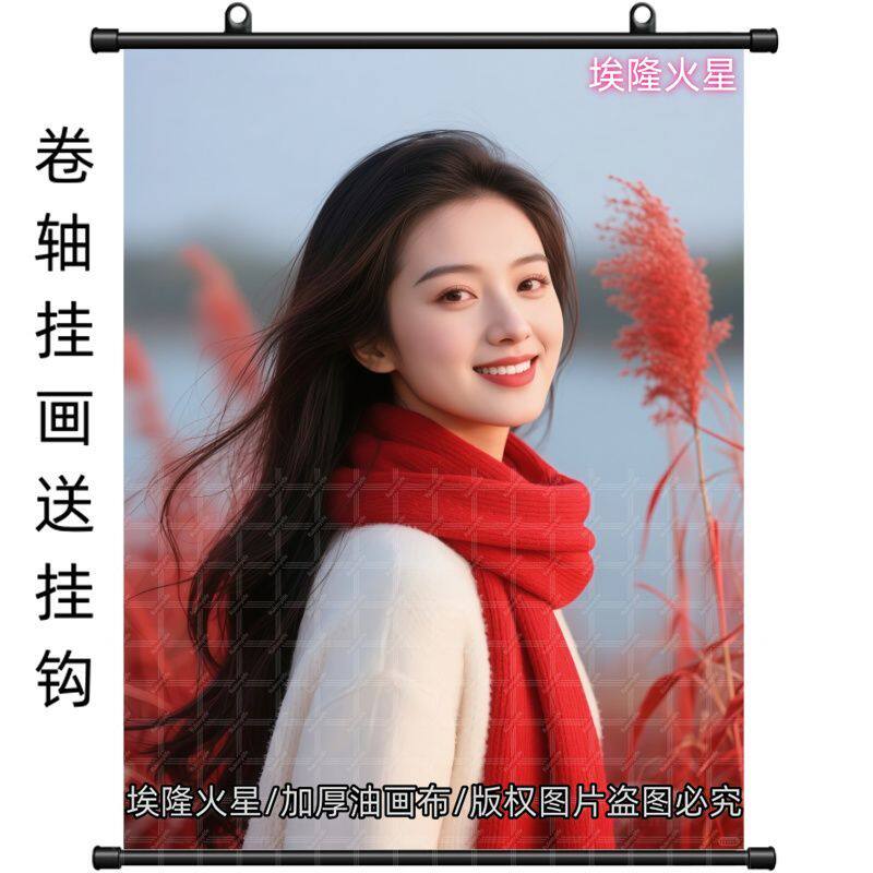 青春靓丽的小姐姐室内墙上挂墙房间墙面家居挂画