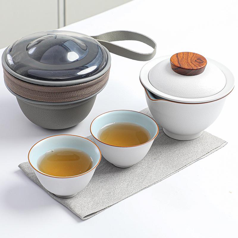 快客杯一壶三杯旅行茶具套装陶瓷功夫茶具小套户外茶壶泡茶器