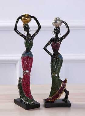 精美民族风非洲美女创意家居摆饰 节日商务礼品树脂工艺品摆件