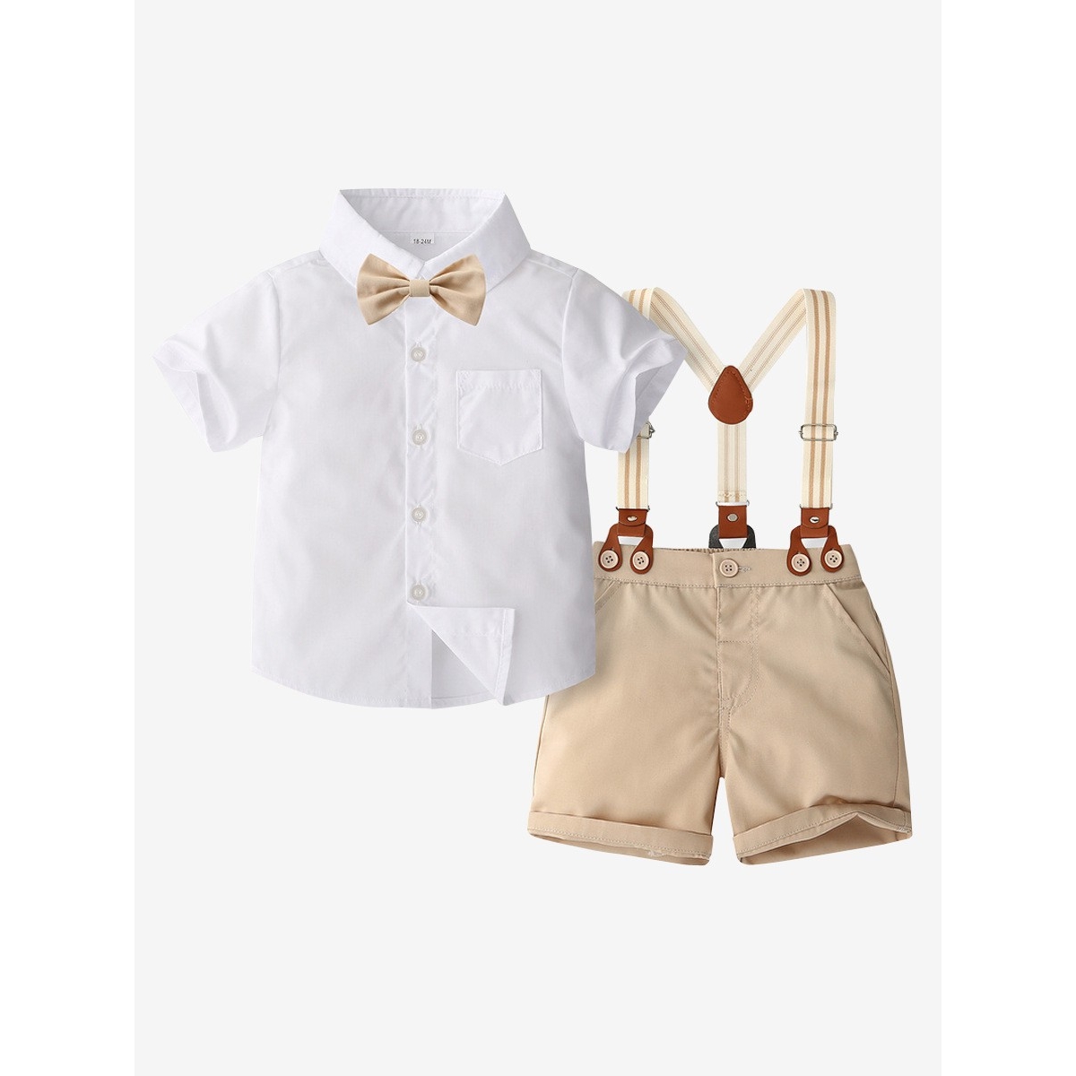 男童礼服套装儿童纯色衬衫绅士三件套夏季新品花童主持走秀演出服