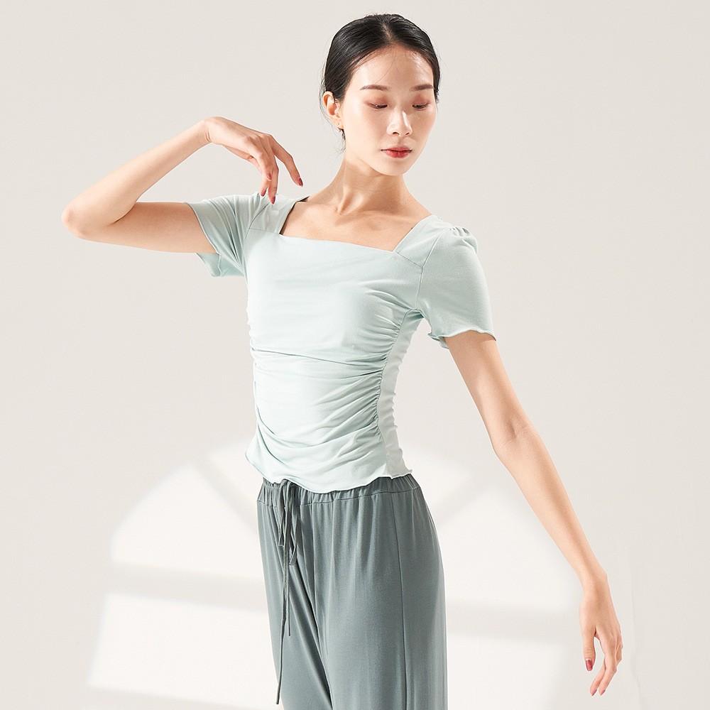 成人上衣女形体古典舞芭蕾舞方领长短袖基训练功服潮流穿搭