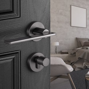 酷隆静音分体锁室内房间木门锁卧室磁吸家用锁通用门锁把手家用锁