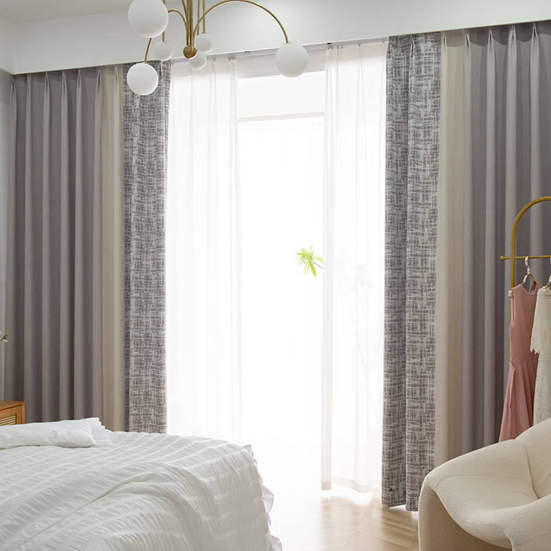 香芋淡紫色窗帘卧室遮光儿童女孩房温馨现代简约客厅高档大气定制