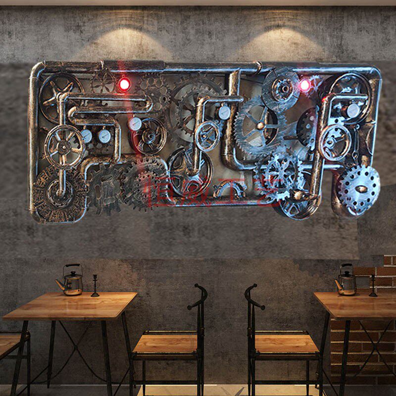 复古工业风创意铁艺齿轮壁饰墙饰背景墙酒吧装饰品做旧怀旧