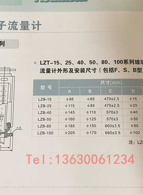 余姚远大玻璃转子计气体液体LZDN DN    浮子