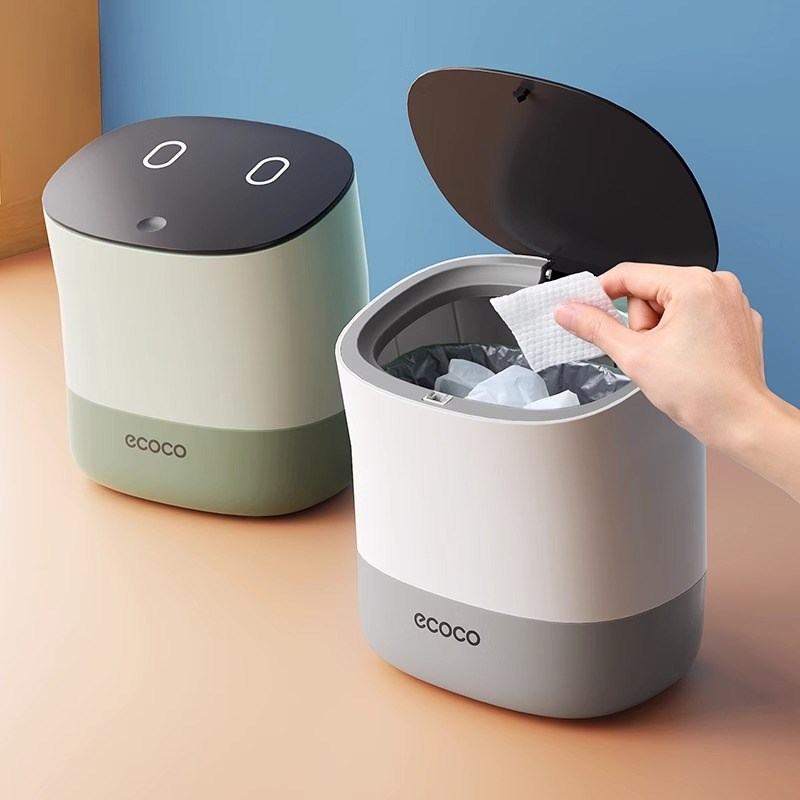 意可可桌面垃圾桶家用按压式办公室茶几台面小型高档垃圾篓垃圾筒