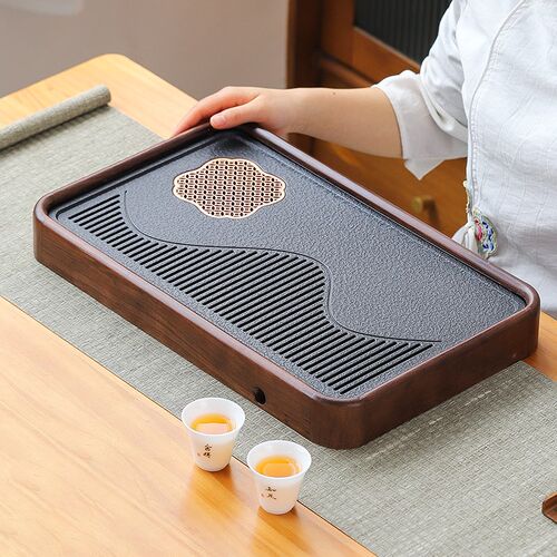 新款实木茶盘小型客厅家用干泡盘茶具托盘办公室泡茶台茶海排水式