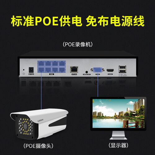 龙视安供电摄像头万夜视智能器室外防水