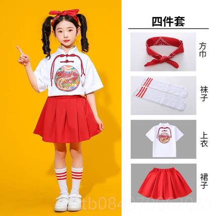 正品演六一风儿童啦啦队出服中国小学表生表演运动会开幕式舞蹈演