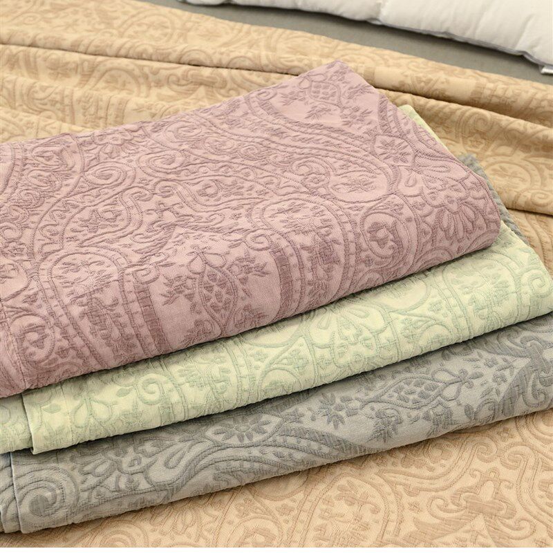 大尺寸 三层立体提花 40支双股双纱毯子 纯棉盖毯 双人牀单牀垫