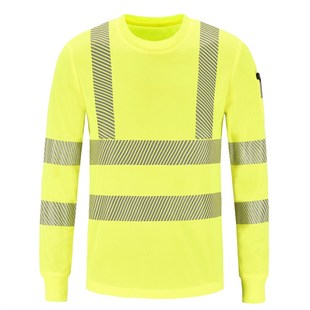 机场地勤反光T恤衫长袖道路工作男女管理人员反光衣交通安全服T恤