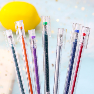 闪光啫喱笔粗头彩色中性笔少女心闪闪亮荧光珠光手帐专用彩笔套装