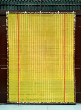 咖啡色双层包边夏季防风化蚊蝇竹门帘家用室外通风农村大门竹帘子