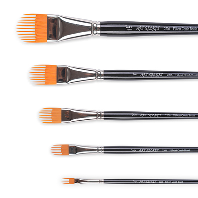 秀明水彩画笔#2206椭圆平梳刷水粉丙烯亚克力绘画用具单支及套装