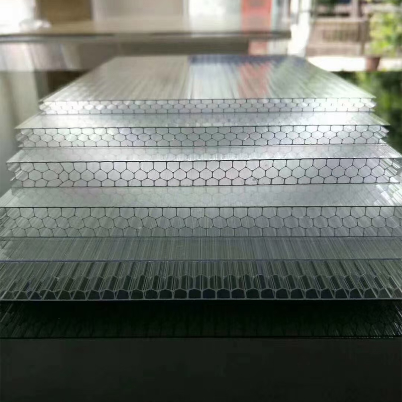pc蜂窝阳光板聚碳酸酯蜂巢结构采光雨棚隔断装饰8mm101216mm订做
