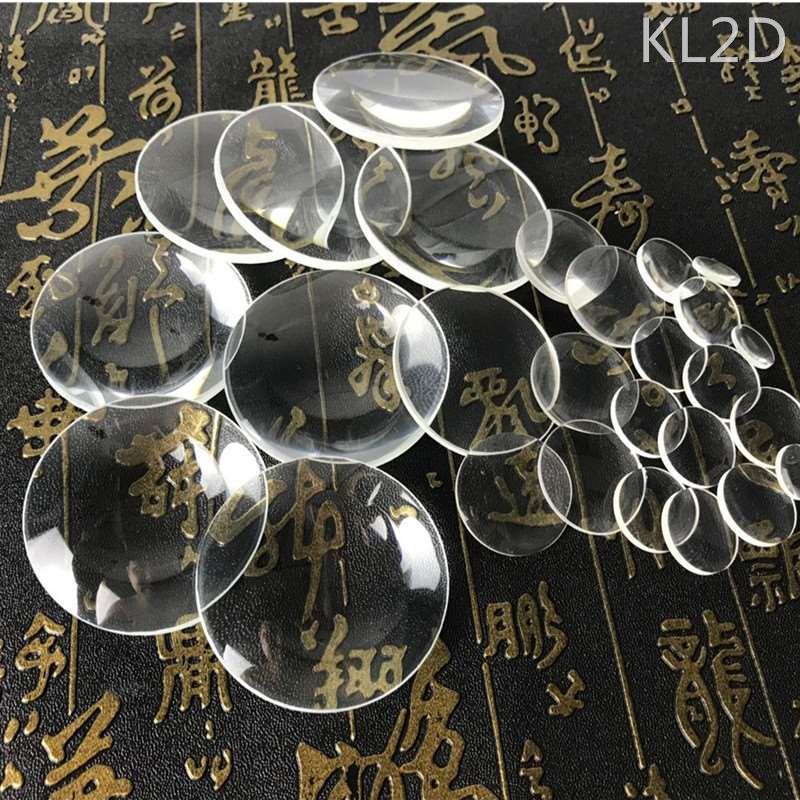 高倍放大镜5CM高清阅读镜片25mm30mm微型双凸圆形玻璃小镜片10倍