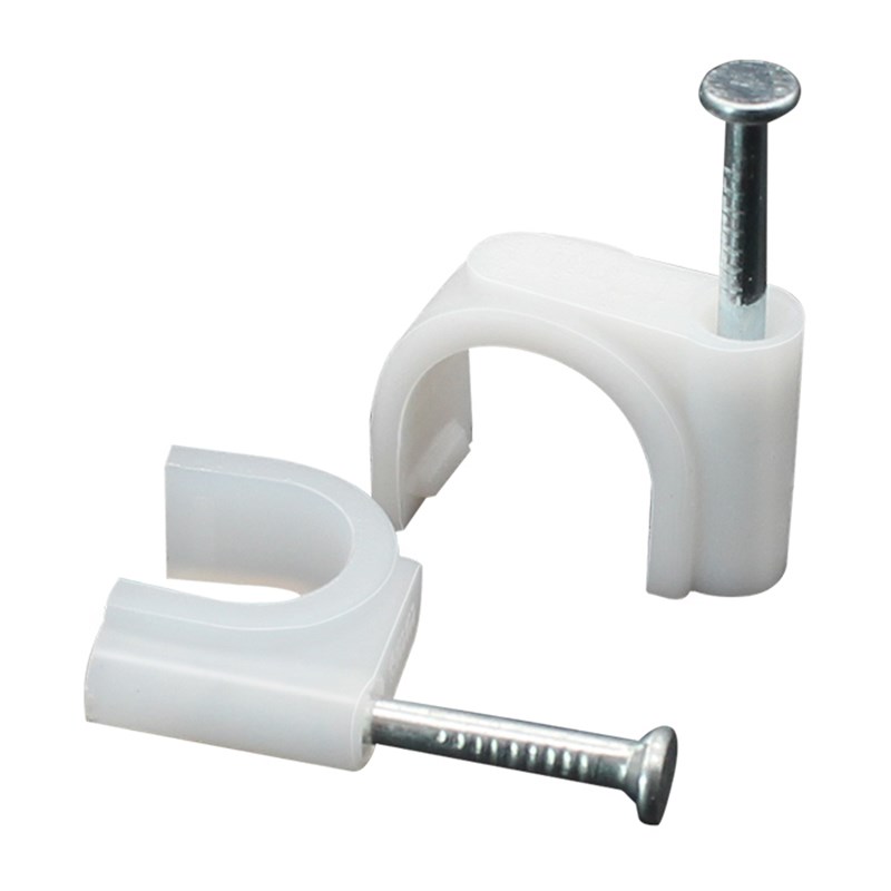 圆形钢钉夹线钉电线网路线固定电缆理线器卡扣卡钉钉墙面线管塑料