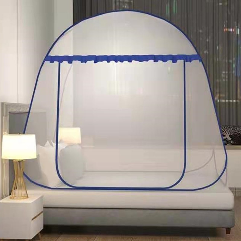 蚊帐免安装学生宿舍拉链方顶蒙古包纹帐上下铺0.9m1.2米5/8单人床