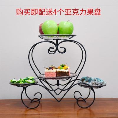 餐盘水果盘三层多层分格盘分层自助餐托盘干果盘婚庆食堂架子喜庆