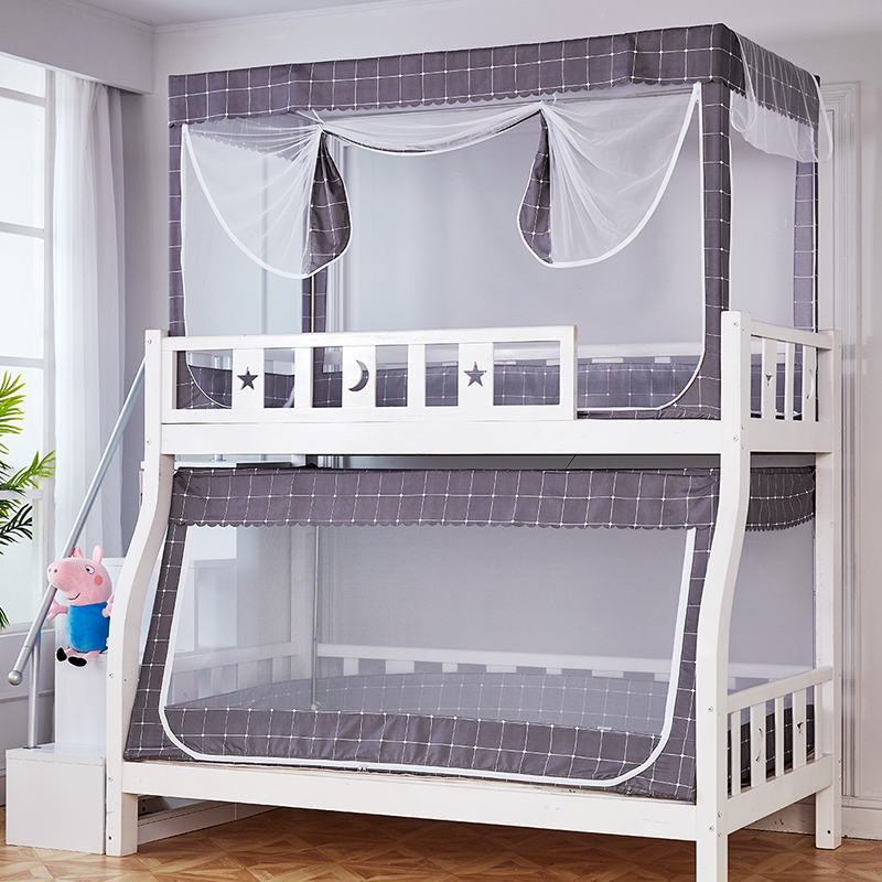 子母床15米上下铺双层床12m高低儿童床学生家用梯形蚊帐上下床
