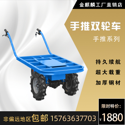 电动三轮手推车山地搬运车平板车拉货车小铁车鸡公车农用双轮助力