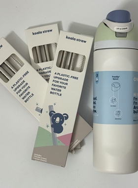 Koala 304 Stainless Steel Straw Set of Two Straws&One Brush