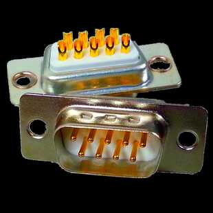 D-SUB9实心铜棒加工连接器焊线车针DB9PIN公头镀金RS232串口9芯插