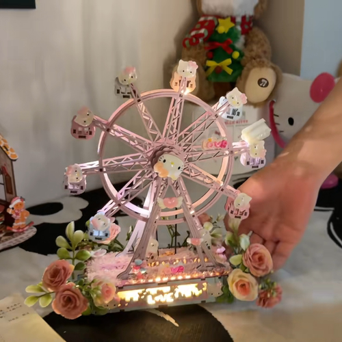 【抖音同款】蓝牙手工摩天轮拼装木质模型女生旋转七夕生日礼物