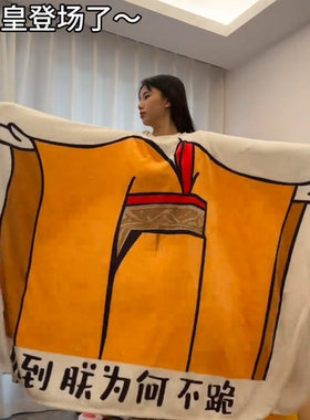 毛毯奇葩龙图皇帝双层毯可穿式抽象猎奇送朋友礼物搞怪龙图表情