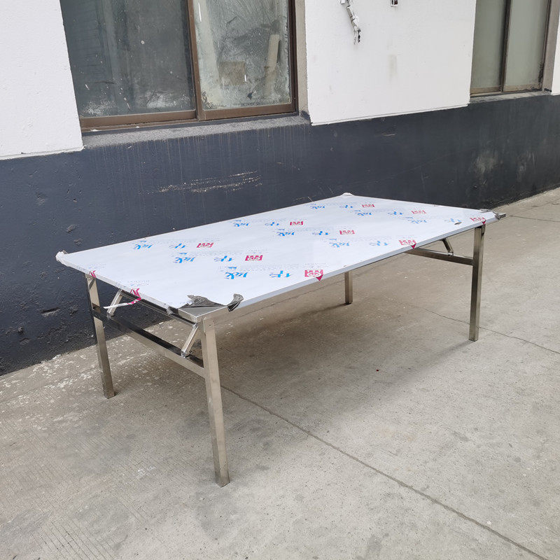 加厚不锈钢折叠工作台长方形桌子裁剪打包操作台实验室厨房摆摊桌