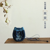 重阳茱萸香囊挂脖香包空袋刺绣荷包腰间随身纯棉蓝染植物染送长辈