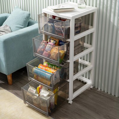 28cm夹缝收纳柜32宽36宽客厅卧室整理架厨房缝隙箱透明抽屉式