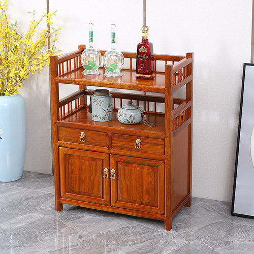 新中式茶水柜实木茶叶柜茶桌边柜客厅储物厨房置物收纳茶柜餐边柜