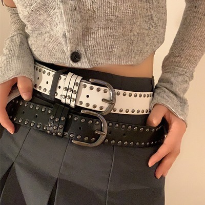 白色朋克风y2k复古腰带女款新款
