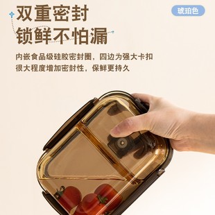 高颜值家用大容量保温饭盒上班族分格便当盒微波炉专用玻璃保鲜盒
