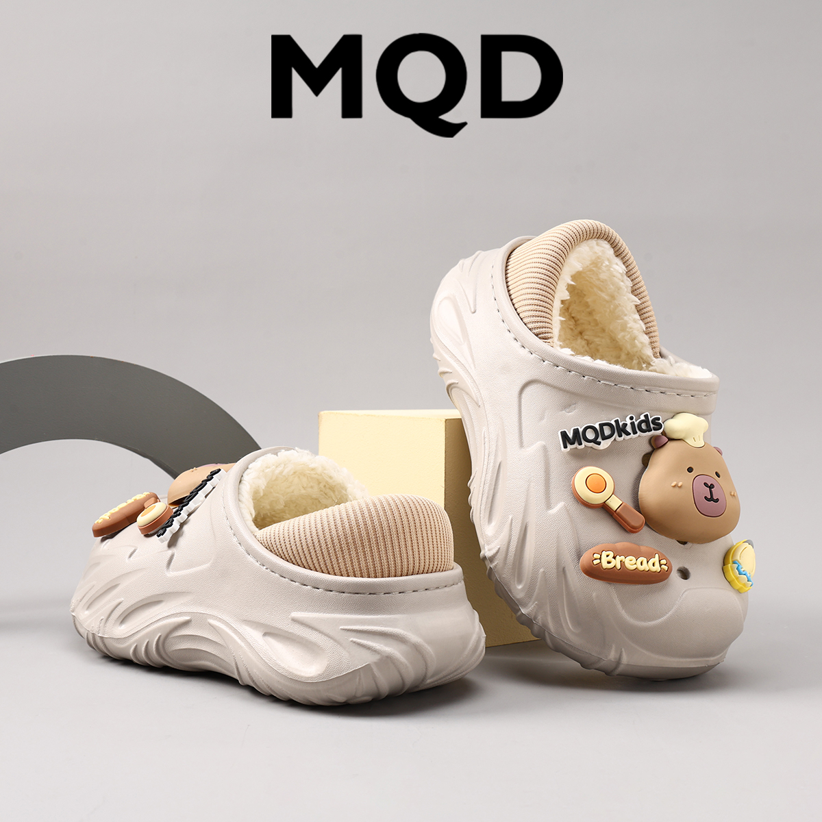 MQD儿童棉拖鞋男童冬季2025新款拖鞋室内家居加绒保暖中大童棉鞋