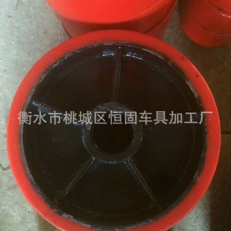 叉车轮子pU尼龙聚氨酯手动液压车轱辘前后轮升降搬运车轮配件