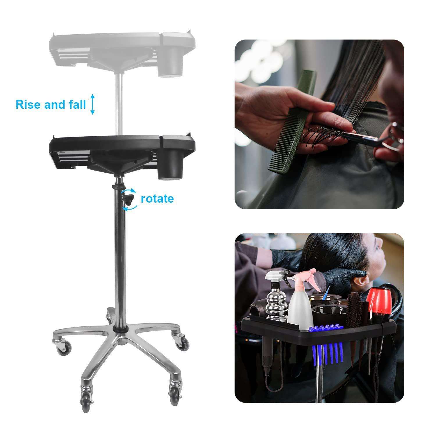 新款美发托盘理发店发廊收纳工具车跨境家用便携多用途置物手推车