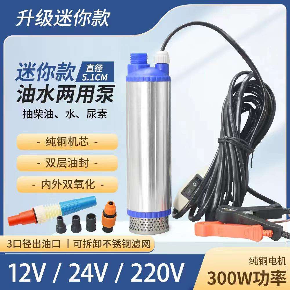 电动抽油泵柴油泵5.1cm新款12v24v220v款油抽子抽水迷你型潜水泵