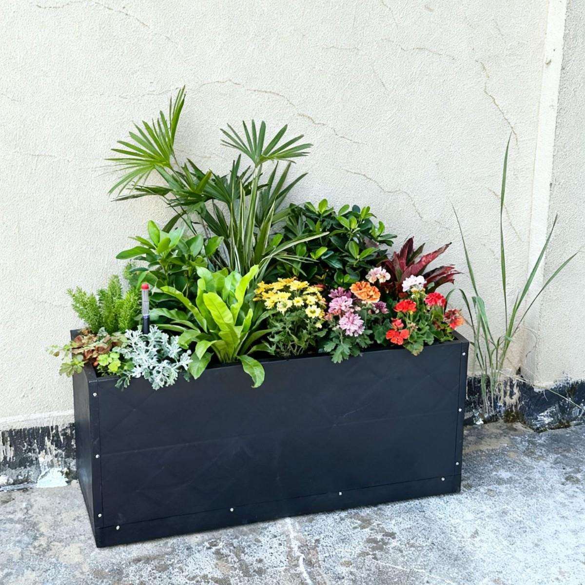 极简风长方形花盆客厅阳台轻奢装饰绿植种植箱 大尺寸落地花槽