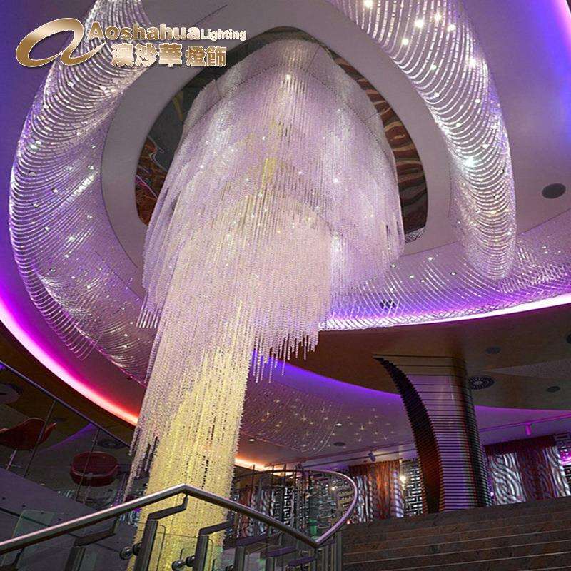 酒店大堂吊灯Chandelier 售楼部沙盘水晶灯 非标工程灯具