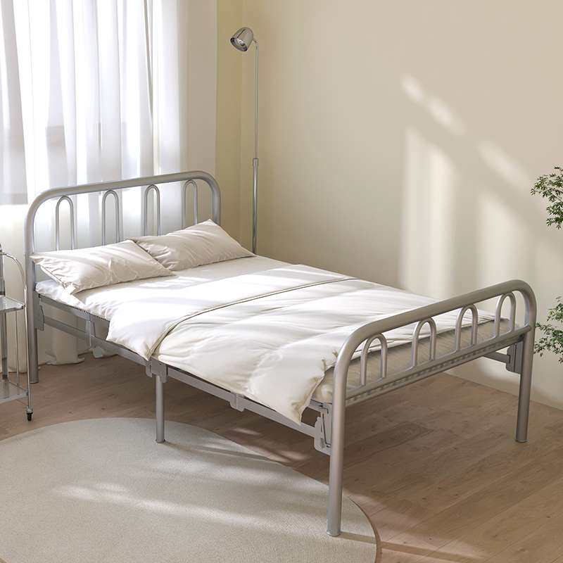 弘玮折叠床单人家用宏伟四折床加床1米加固午休硬板带轮子铁森生