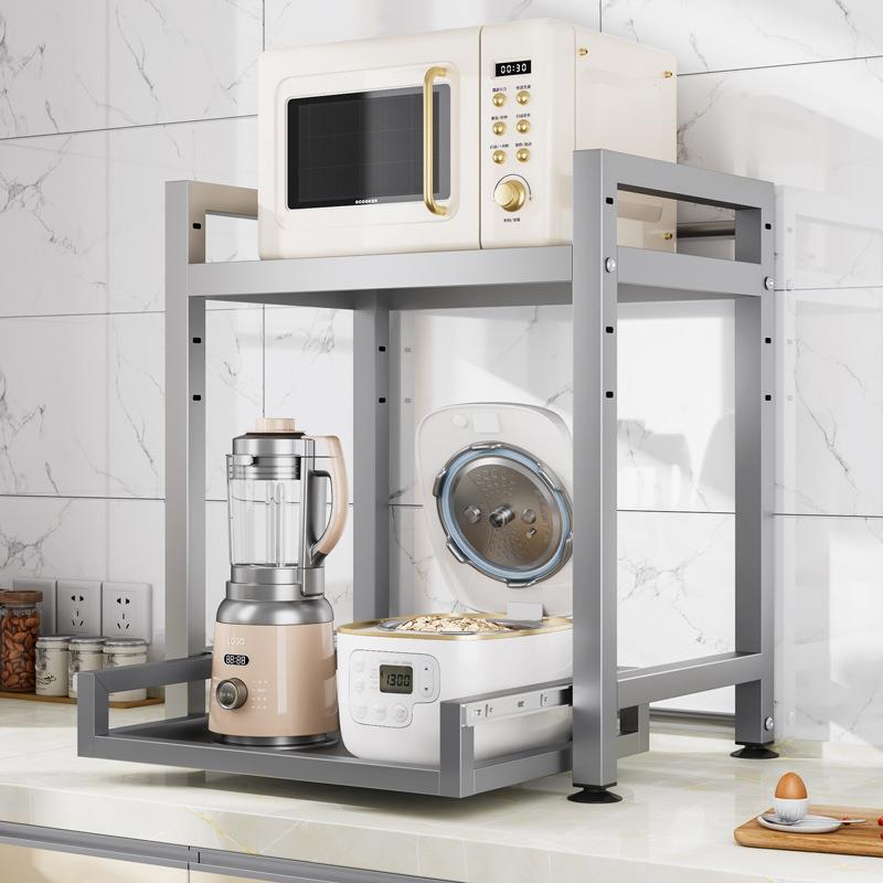 电饭煲置物架厨房台面微波炉架电器烤箱空气炸锅多功能抽拉收纳架