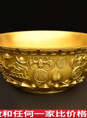 实心黄铜聚宝盆家用客厅铜摆件店铺开业礼品家居玄关办公室装饰品