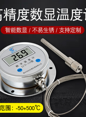 工业数字数显水温计测水温油温表水产养殖带探头高精度高温500度