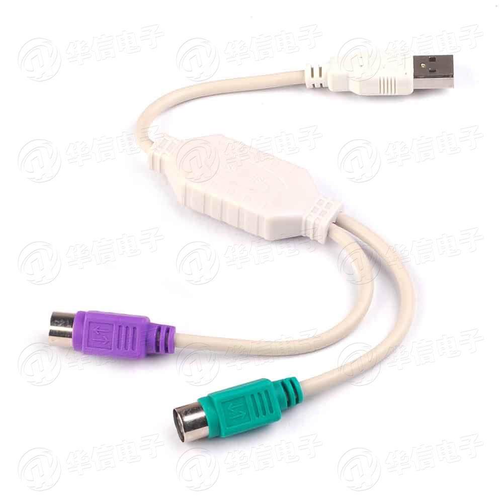PS2转usb转接头线 鼠标键盘电脑圆口圆头ps/2母转USB公接口转换器