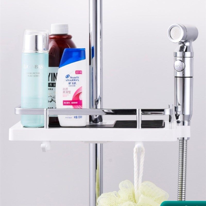 新疆包邮淋浴花洒杆置物架托盘免卫生间挂钩浴室沐浴液洗发水收纳,家装灯饰光源,灯具配件,淘宝优惠券,粉丝福利购,淘宝优惠卷