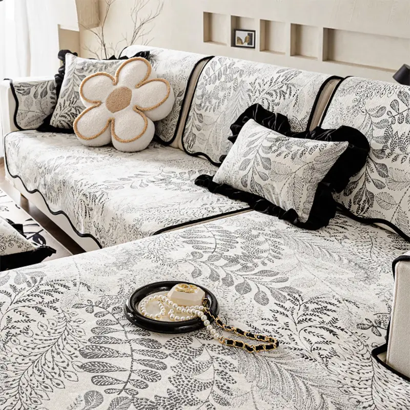 沙发套罩2025新款不规则四季通用美式复古异形三座一贵妃坐垫盖布