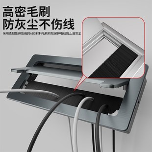 饰盖板电脑桌线孔盖 铝合金穿线c盒办公桌电视柜桌面过线盒开孔装