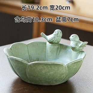 创意铜钱草碗莲睡莲一叶莲水培植物E容器皿金钱草陶瓷花盆水仙无